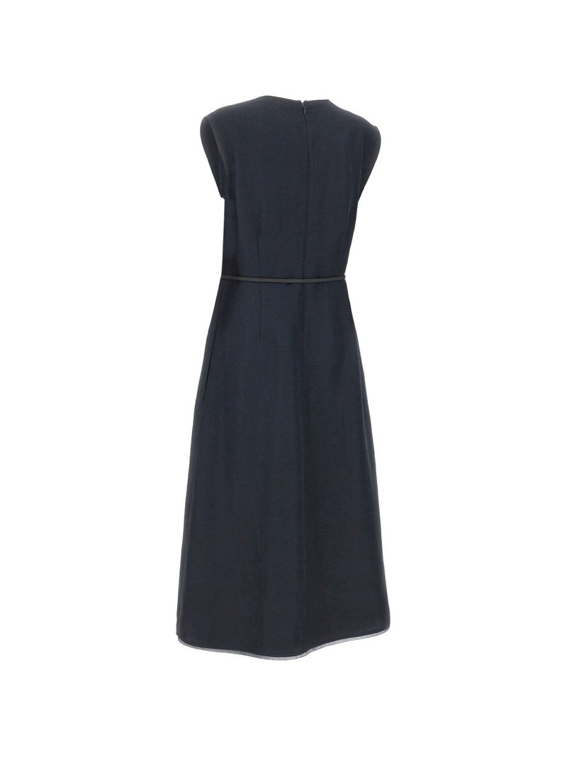 V-neck belt midi dress 3
