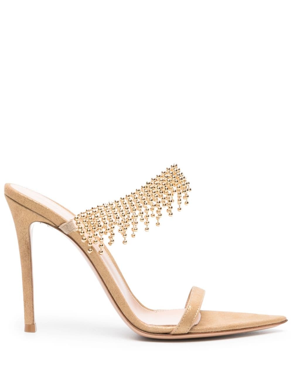 beaded-strap metallic mulles - 1