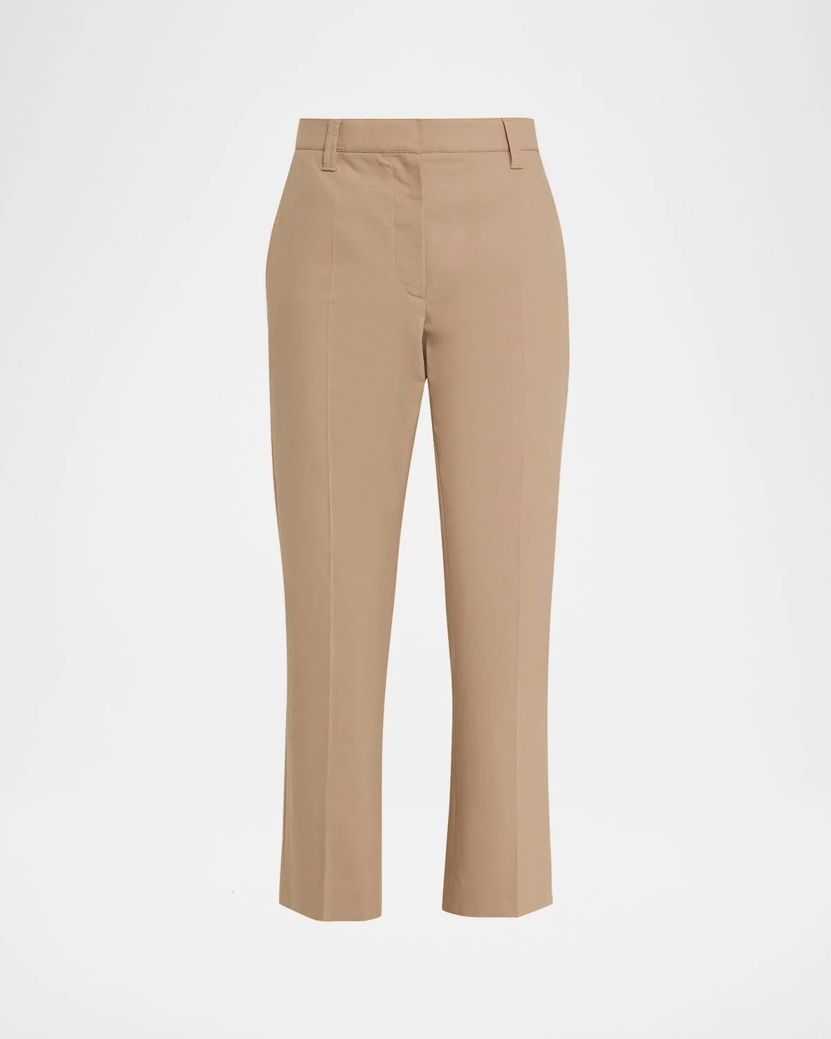 Stretch Cotton Gabardine Crop Cigarette Pants - 1