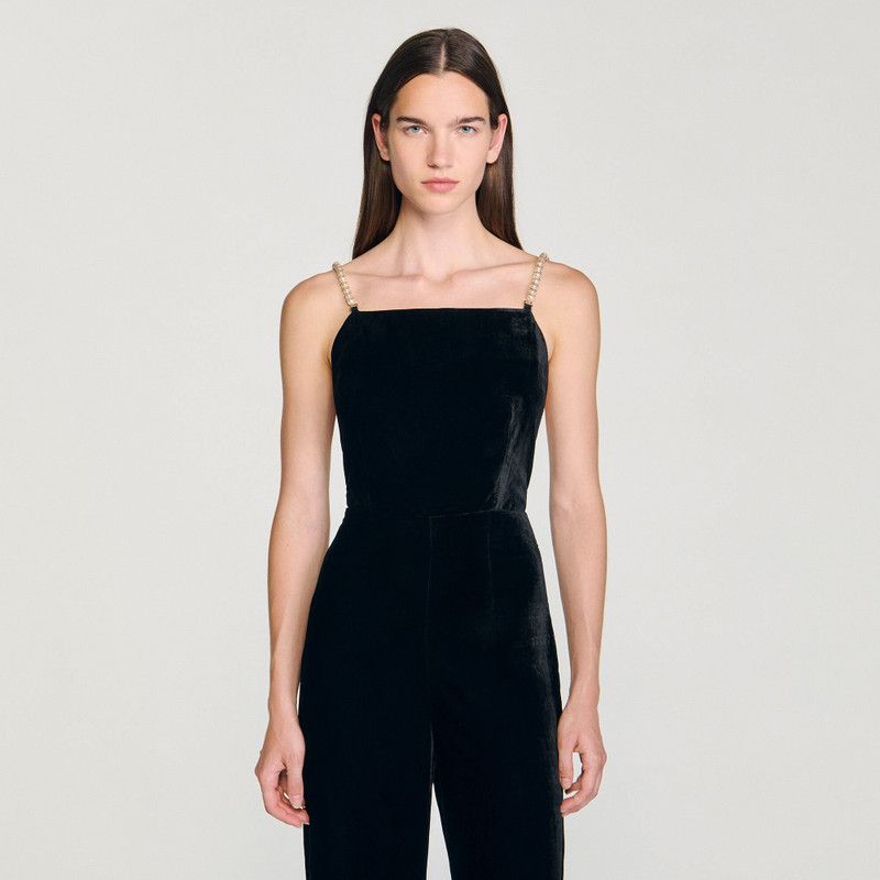 VELVET JUMPSUIT WITH REMOVABLE STRAPS 5