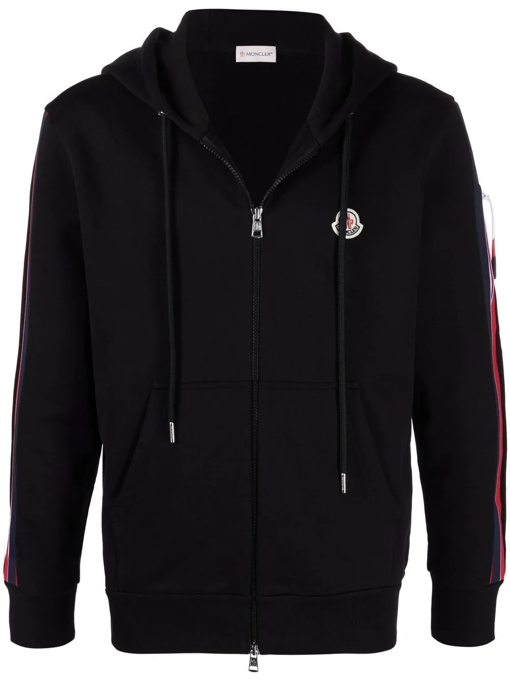 side-stripe cotton hoodie - 1