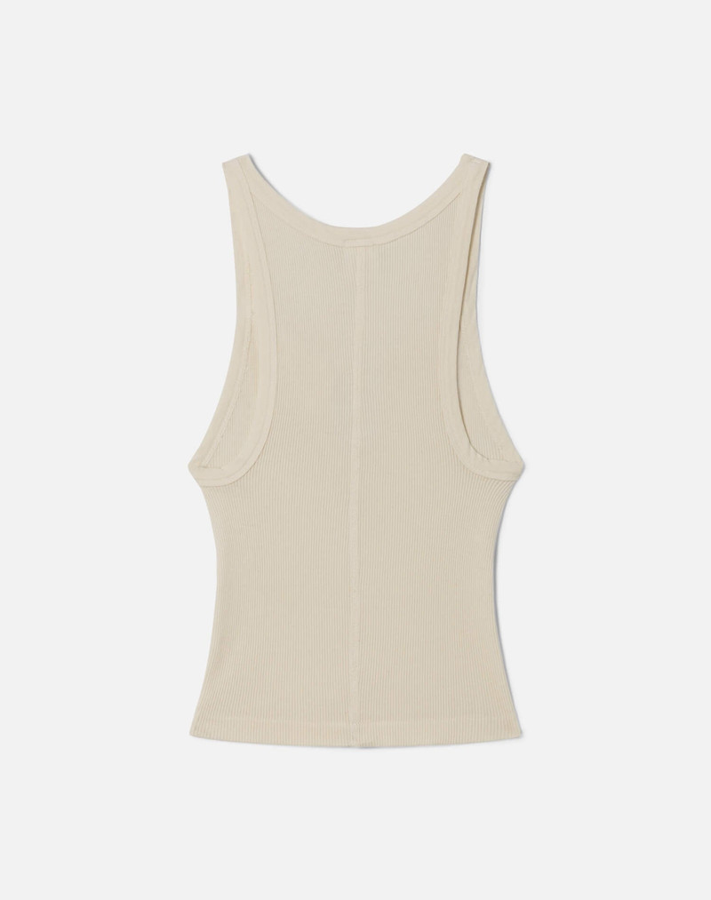 Hanes V Cut Ribbed Tank - Shortbread 2