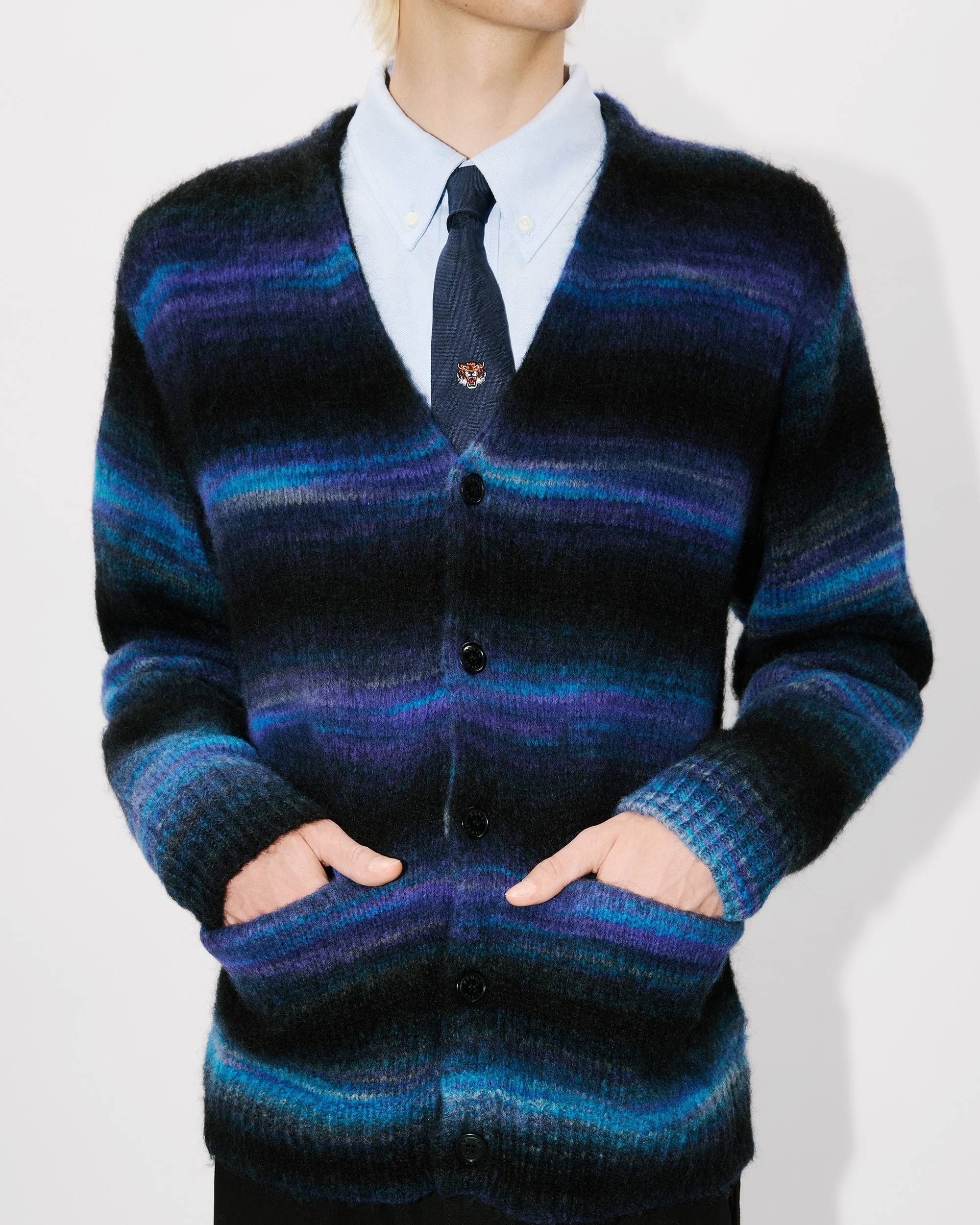 Embroidered stripes cardigan - 7