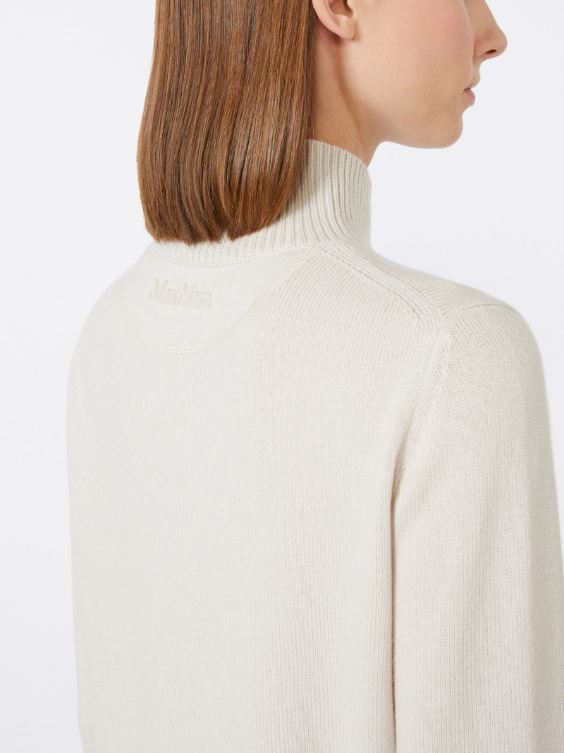 FRAGOLA Wool and cashmere polo-neck sweater - SAND 5
