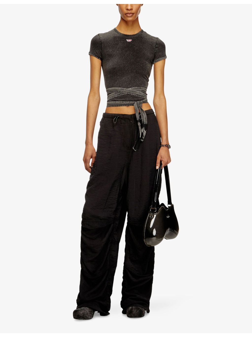 T-Bunny-Tail Wrap-Around Cotton-Jersey T-Shirt - 2