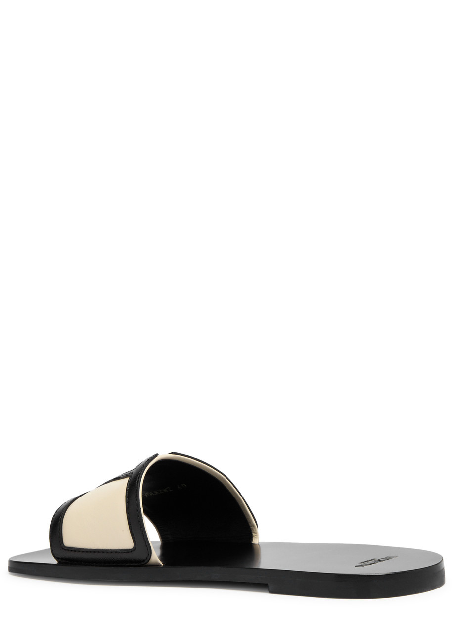 Valentino Viva Superstar VLogo Leather Sliders - 2