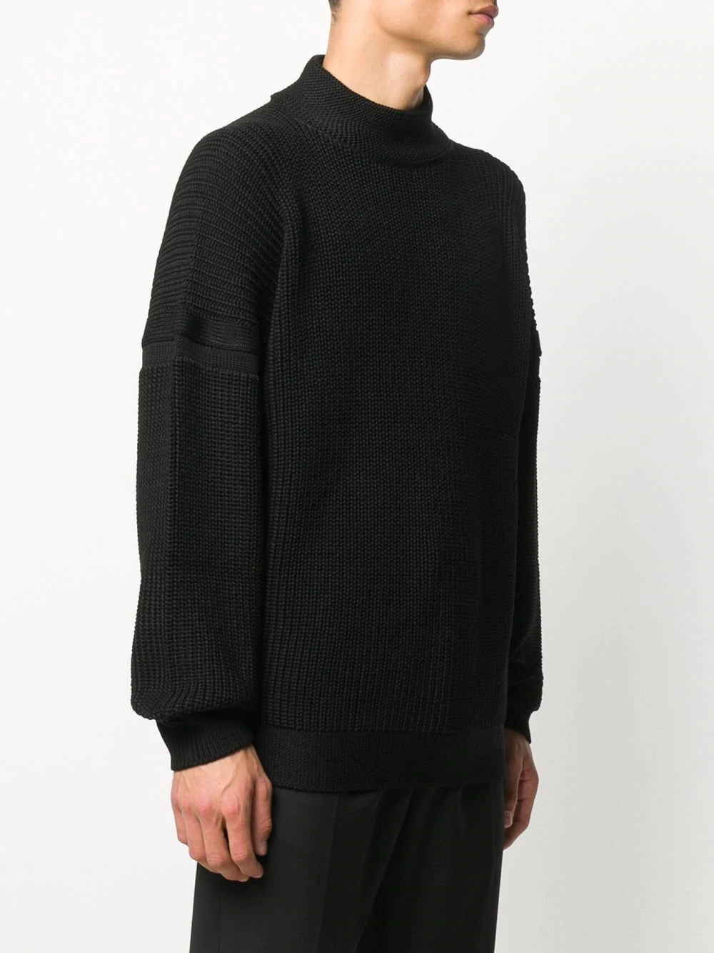 mock neck dropped-sleeve jumper - 3