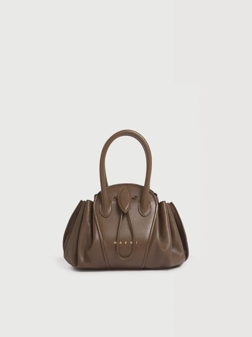 LIGHT BROWN LEATHER TULIPEA SMALL HANDBAG - 1