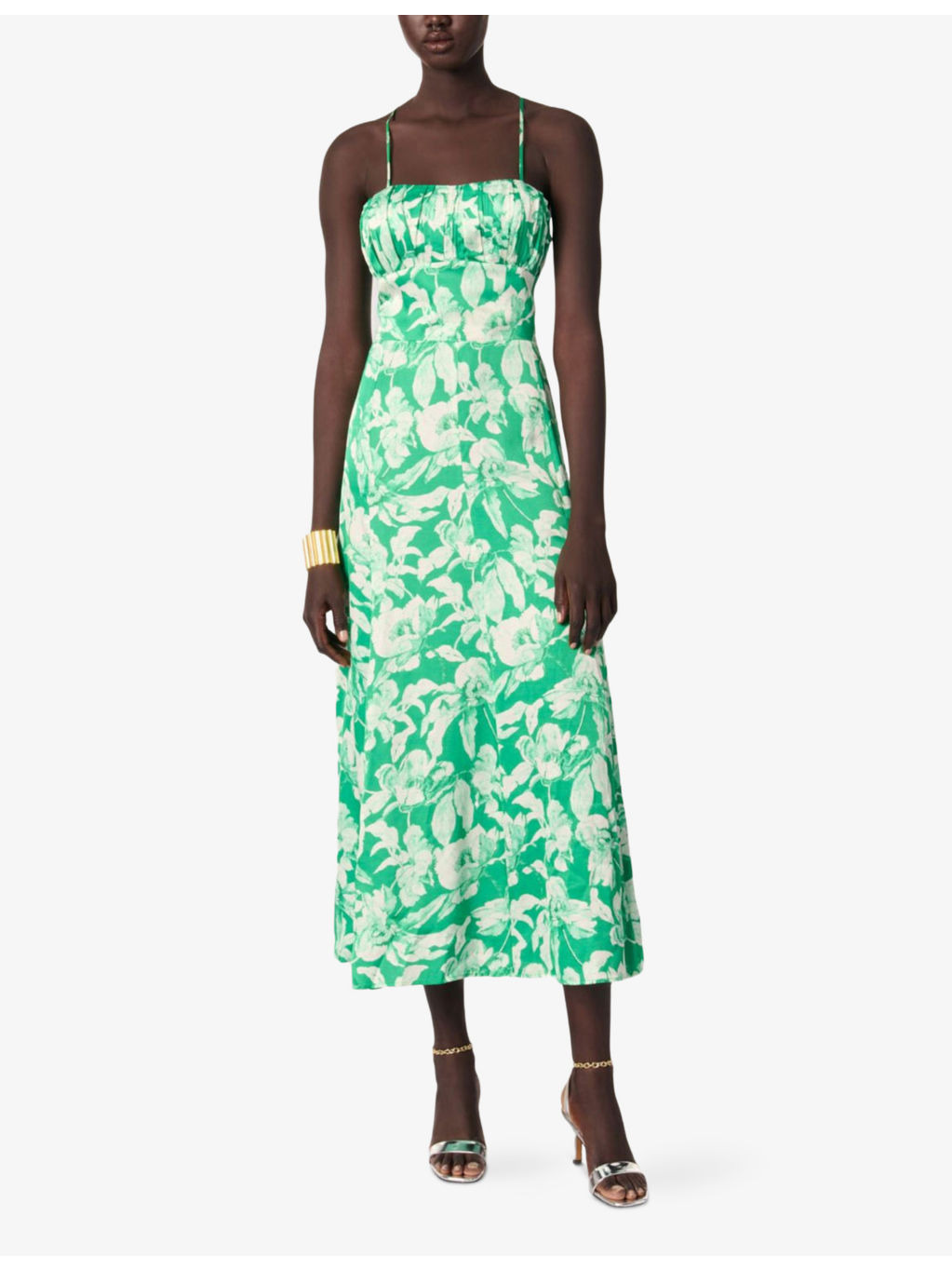 Graphic-Print Square-Neck Woven Midi Dress - 2