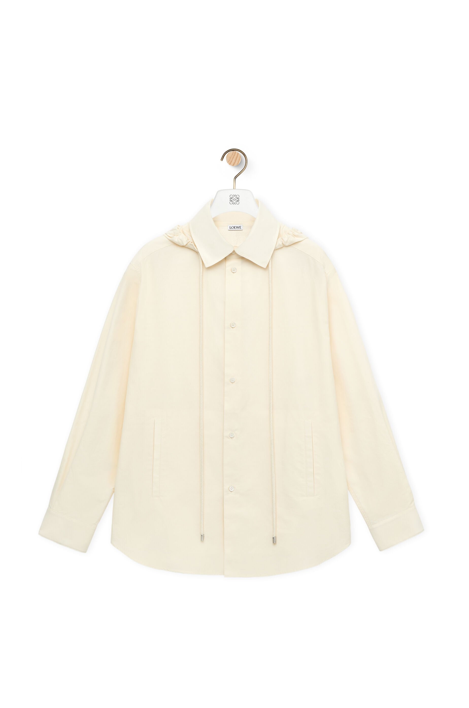 Hooded overshirt in cotton - 1