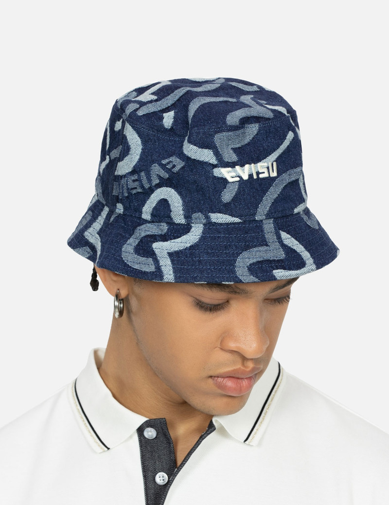 ALLOVER SEAGULL JACQUARD DENIM BUCKET HAT 3