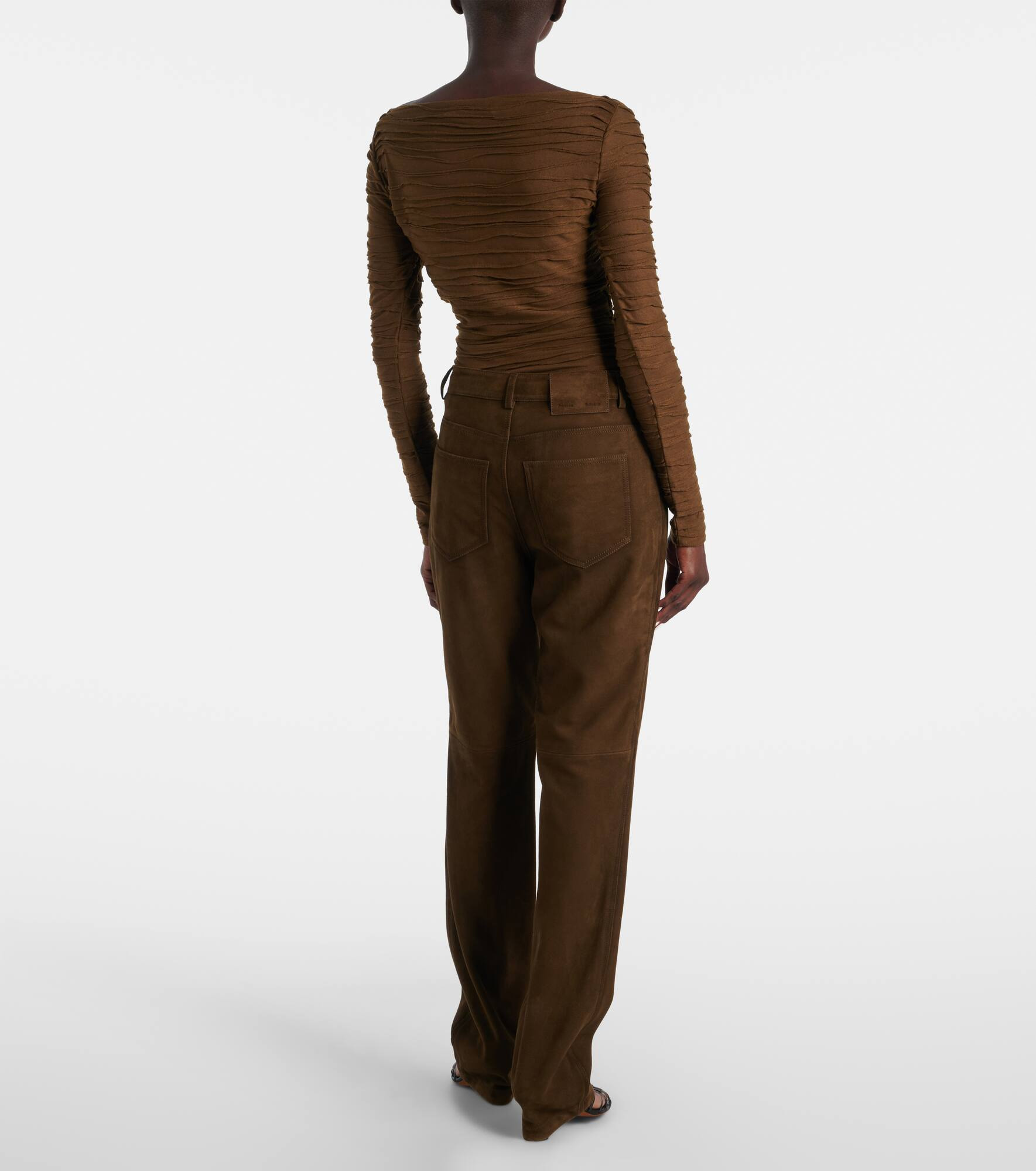 Maxine suede straight pants - 3