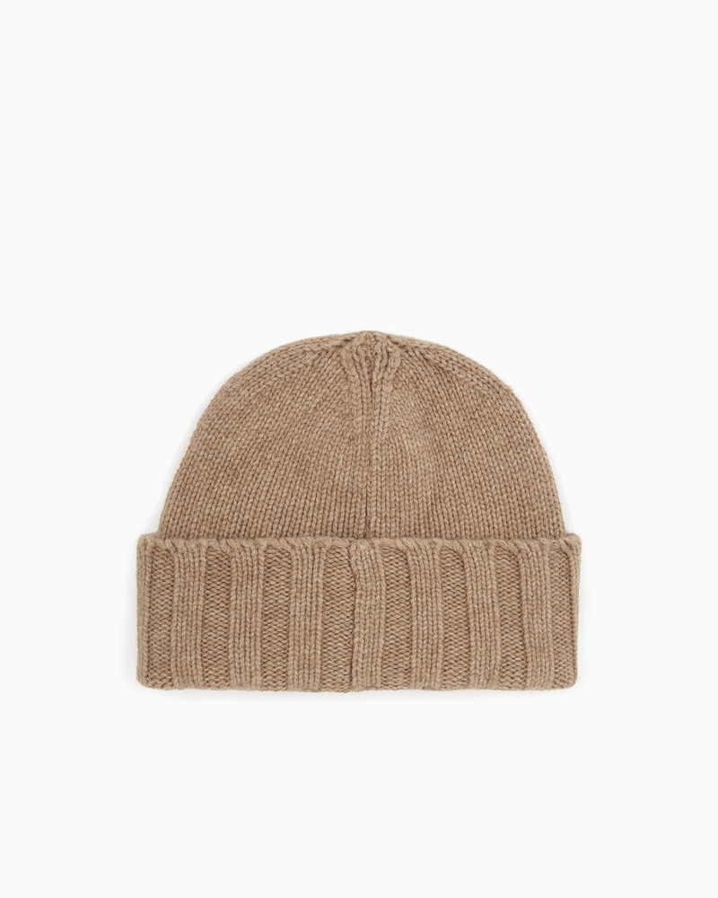 EMPORIO ARMANI Ribbed cashmere beanie outlook