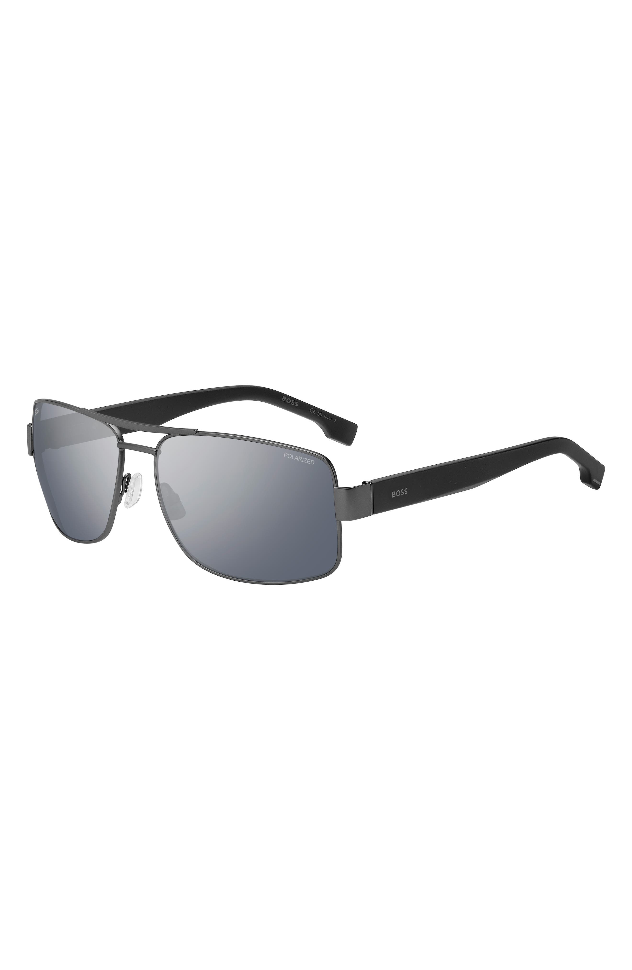 BOSS 62mm Oversize Polarized Navigator Sunglasses in Dark Ruthenium/Grey Polar at Nordstrom - 2
