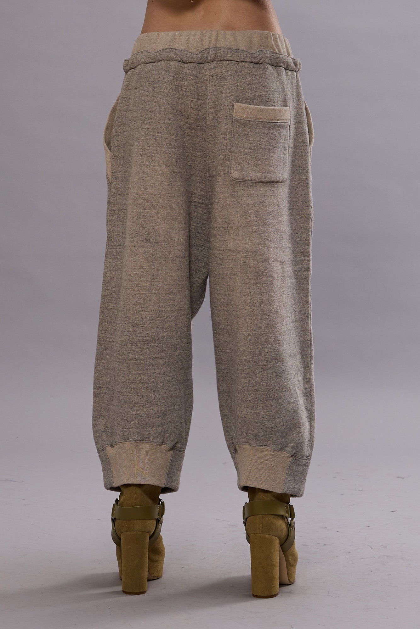 DECONSTRUCTED CROPPED SWEATPANT - HEATHER GREY - 3