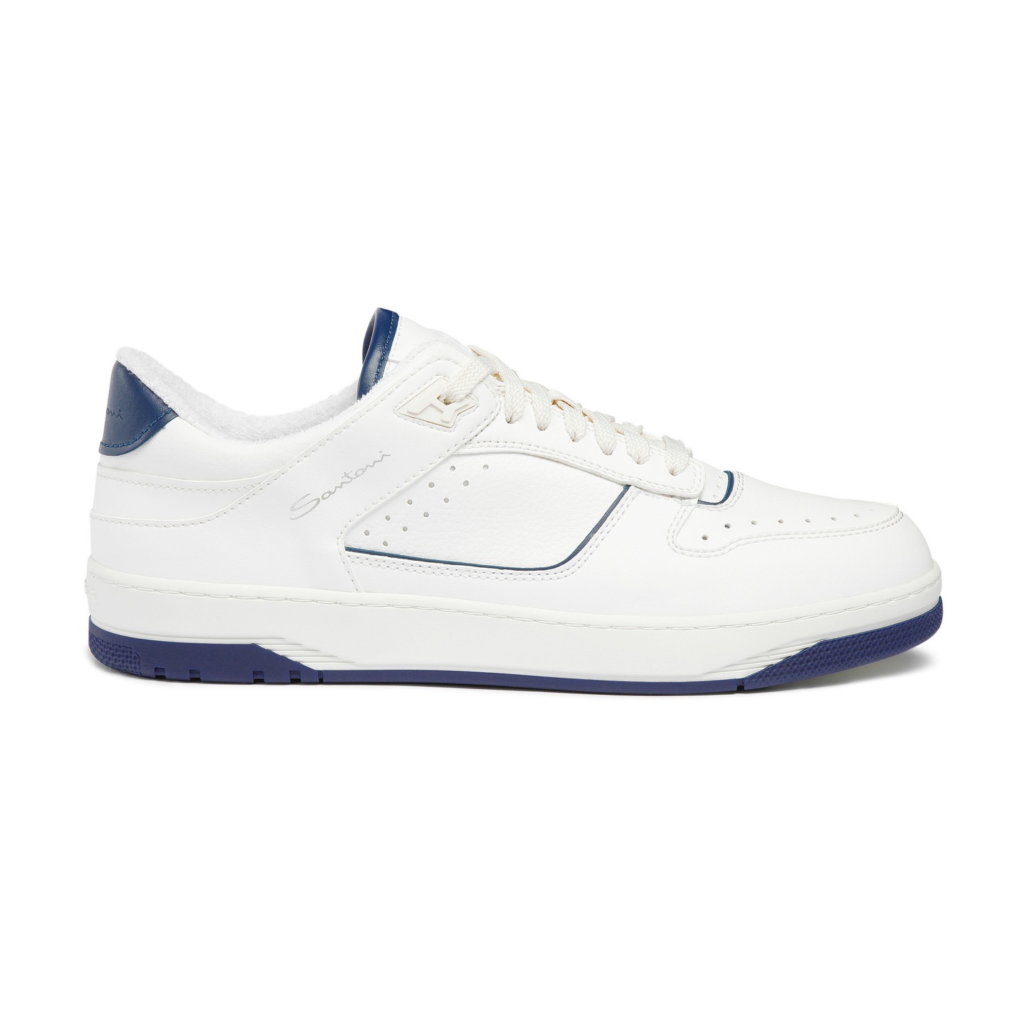 Men's white and blue leather Sneak-Air sneaker - 1