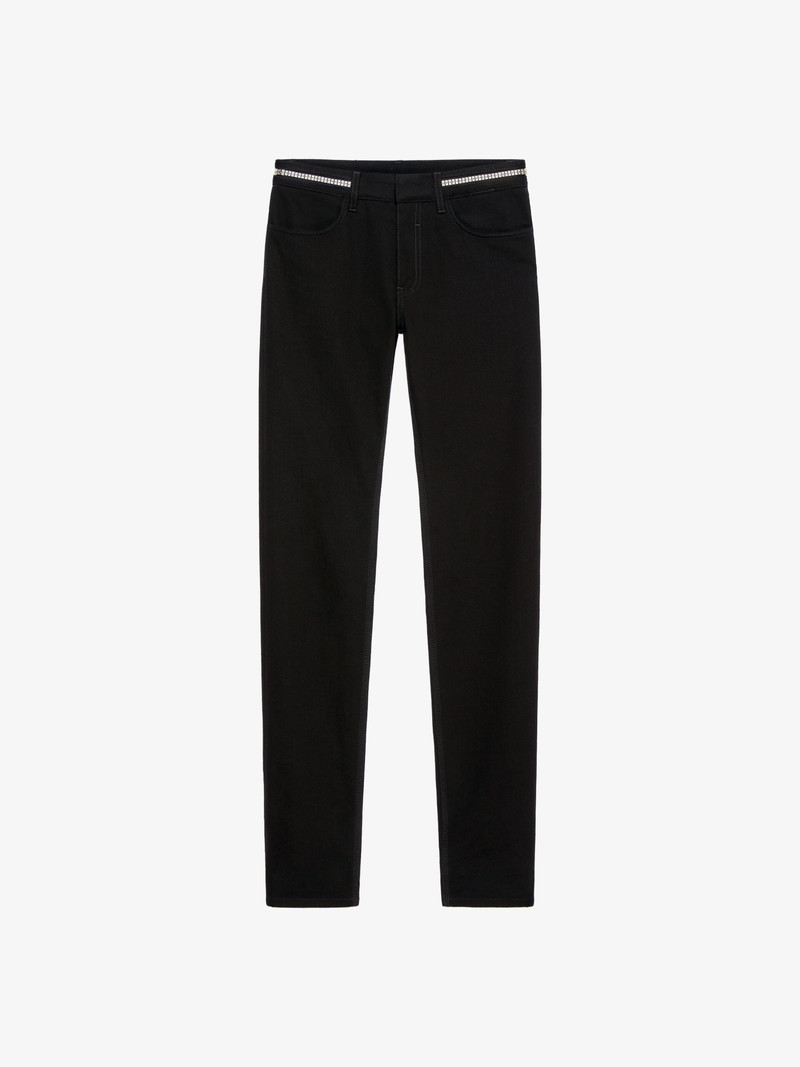 SKINNY FIT JEANS IN DENIM WITH METALLIC DETAILS - 1
