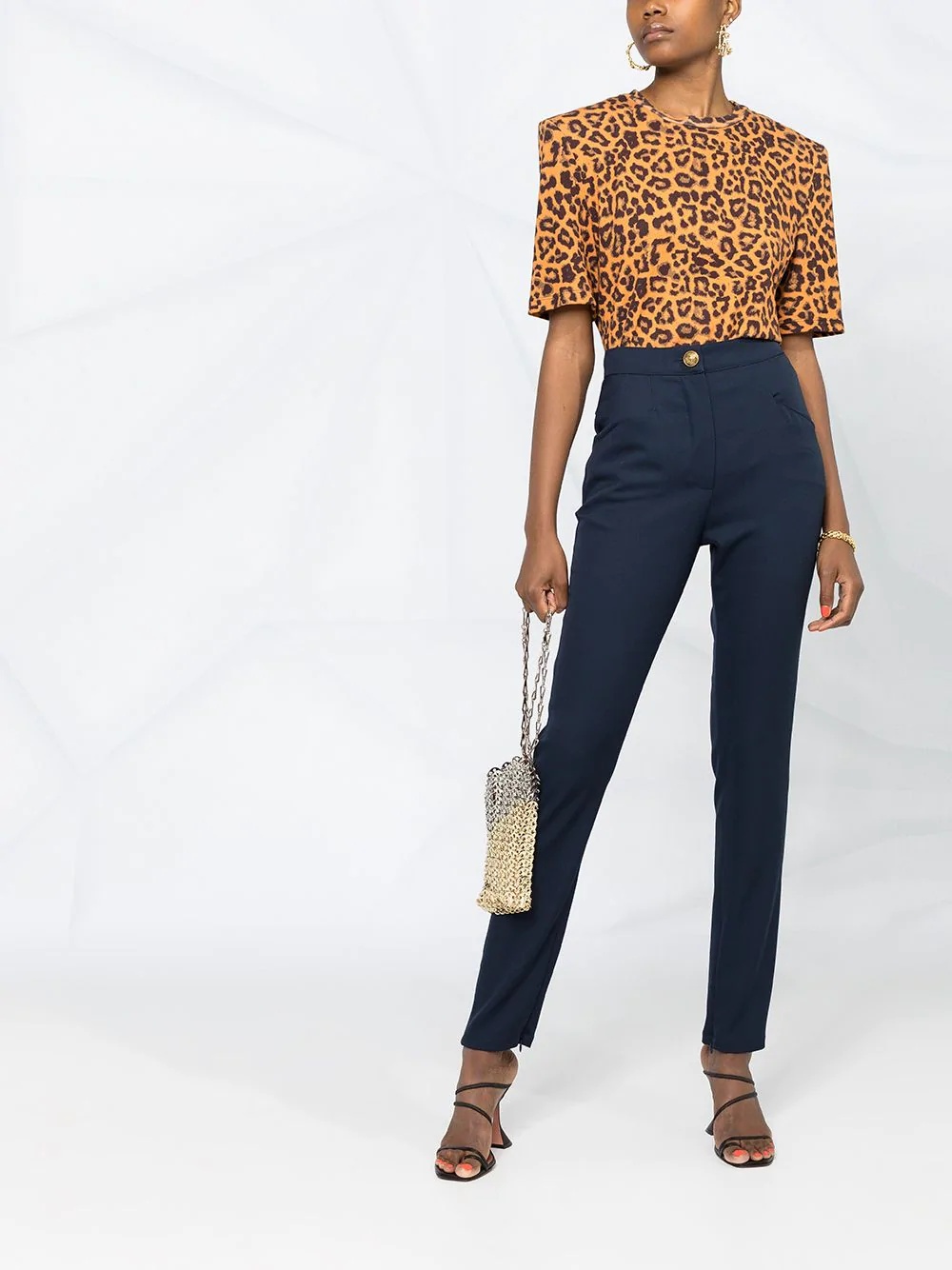 high-waisted raw-hem trousers - 2