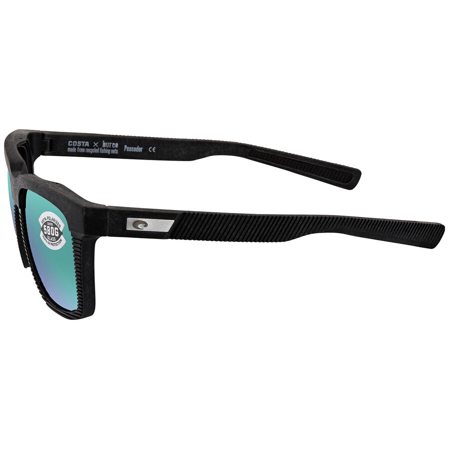Costa Del Mar - Costa Del Mar Pescador Green Mirror Polarized Glass Square Men's Sunglasses 6S9029 902902 55 - 2