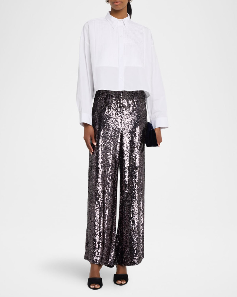 TWP Adieu For Now Sequined Wide-Leg Pants outlook