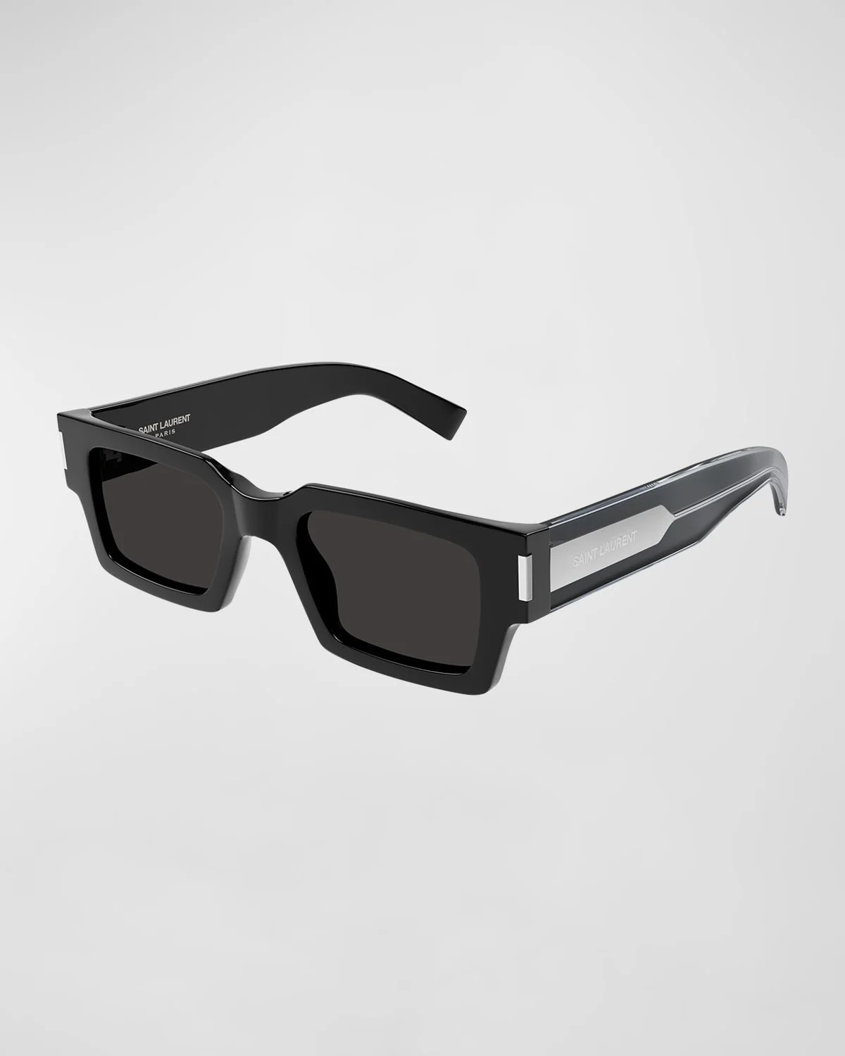 Men's Rectangle Acetate Sunglasses with Logo - 1