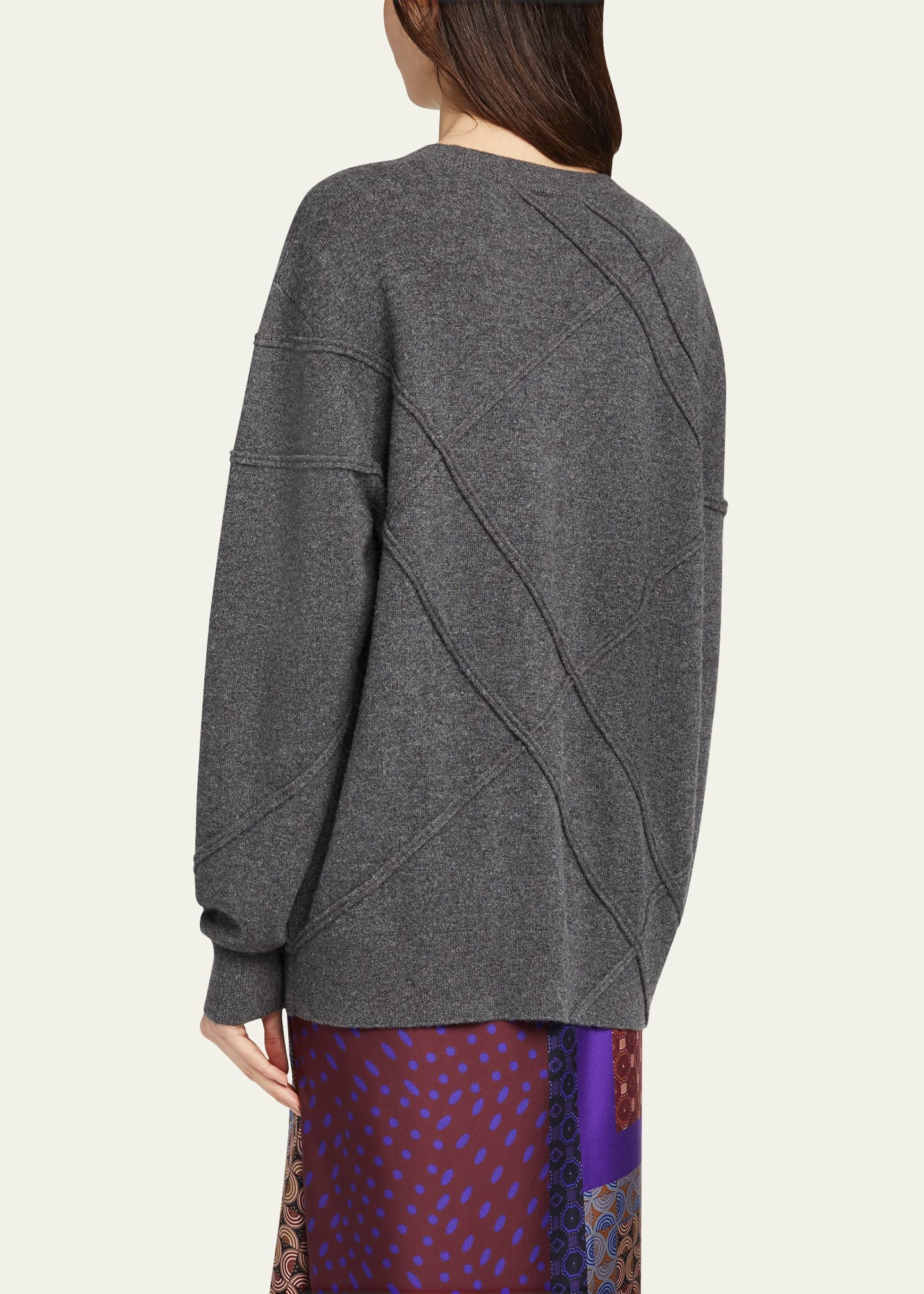 Timona Cashmere Crossed Textured Stitch Sweater - 3