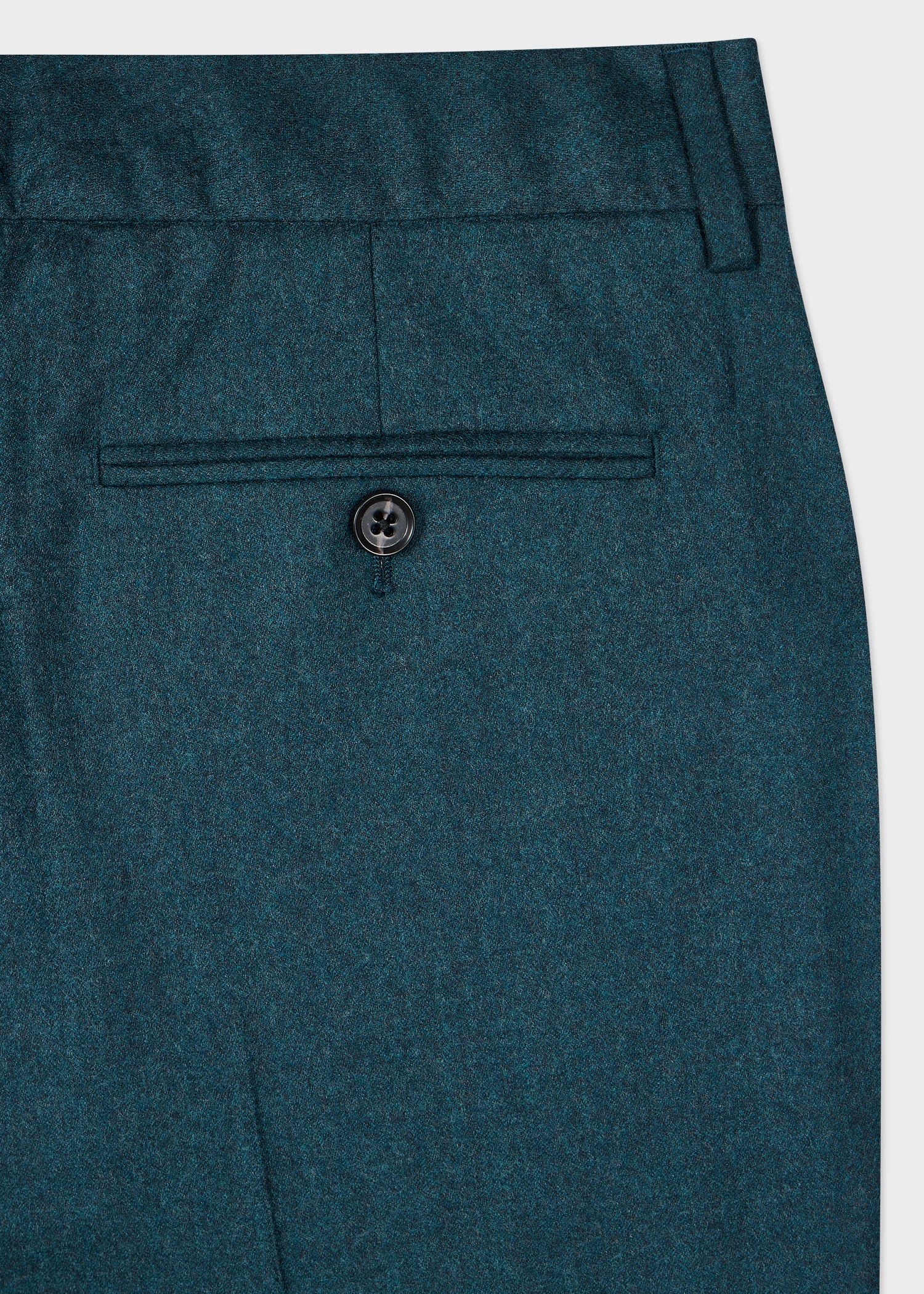 Women's Teal Slim-Fit Wool-Cashmere Flannel Trousers - 2