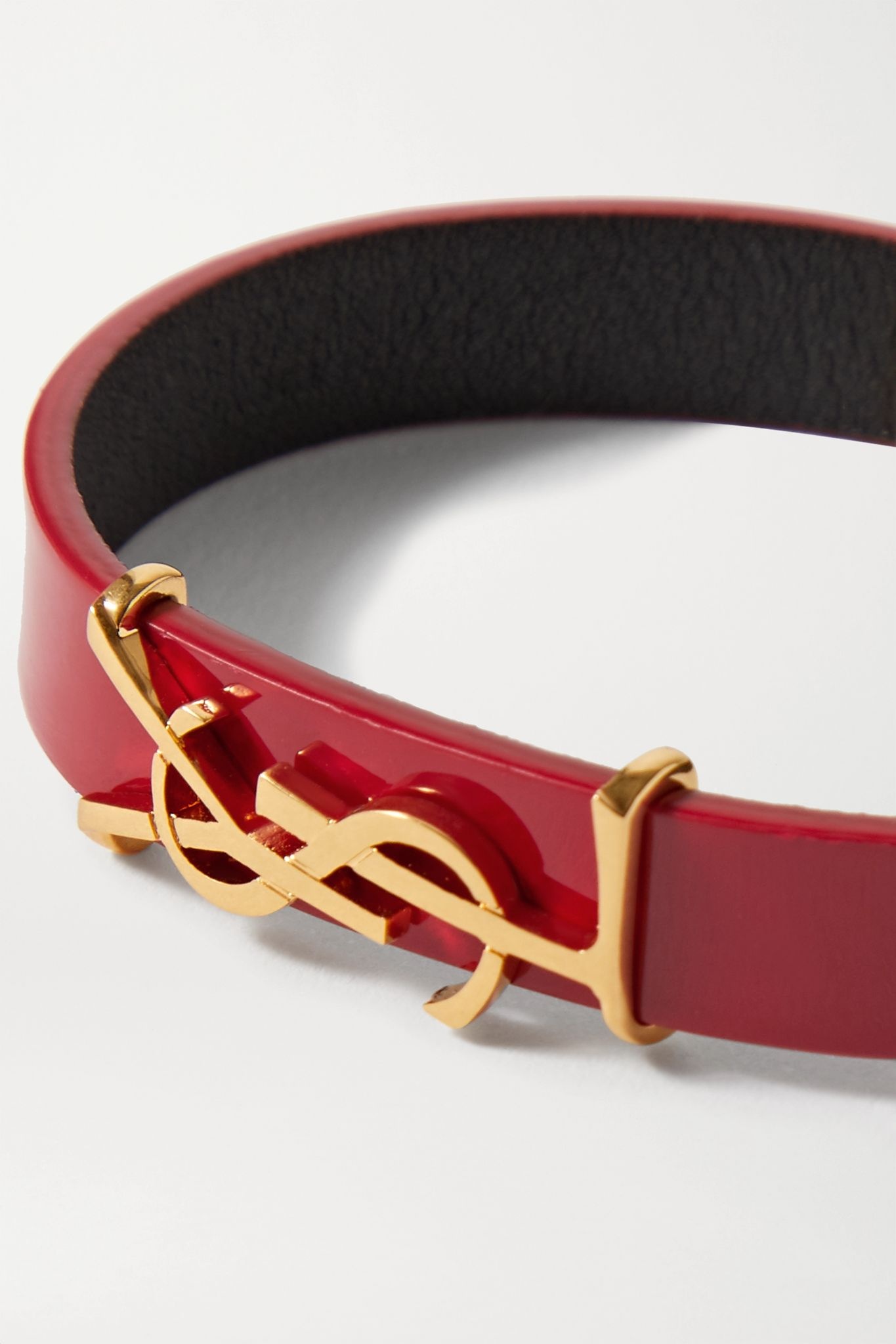 Patent-leather and gold-tone bracelet - 4