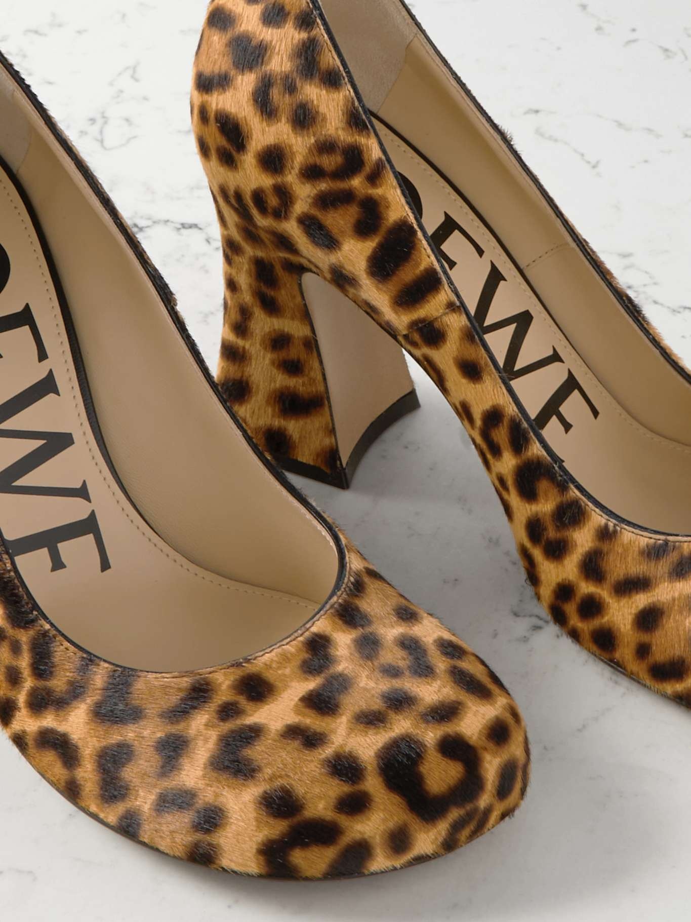 Leopard-print calf hair pumps - 4