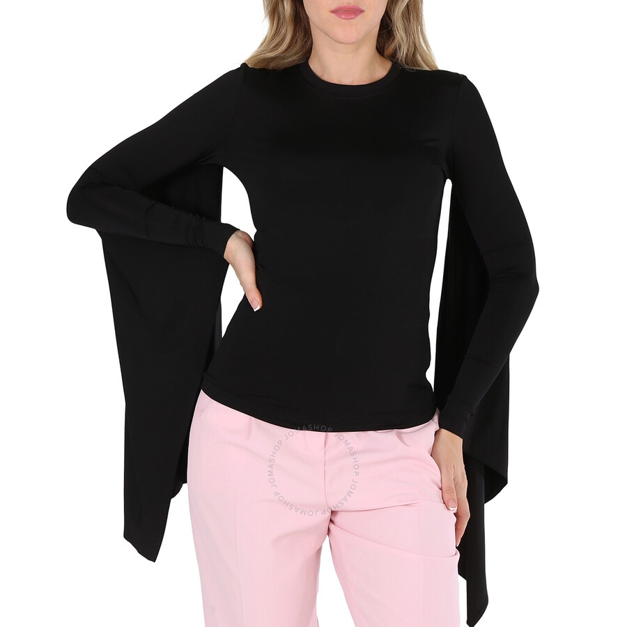 Burberry Ladies Black Crewneck Flared Sleeved Top - 3