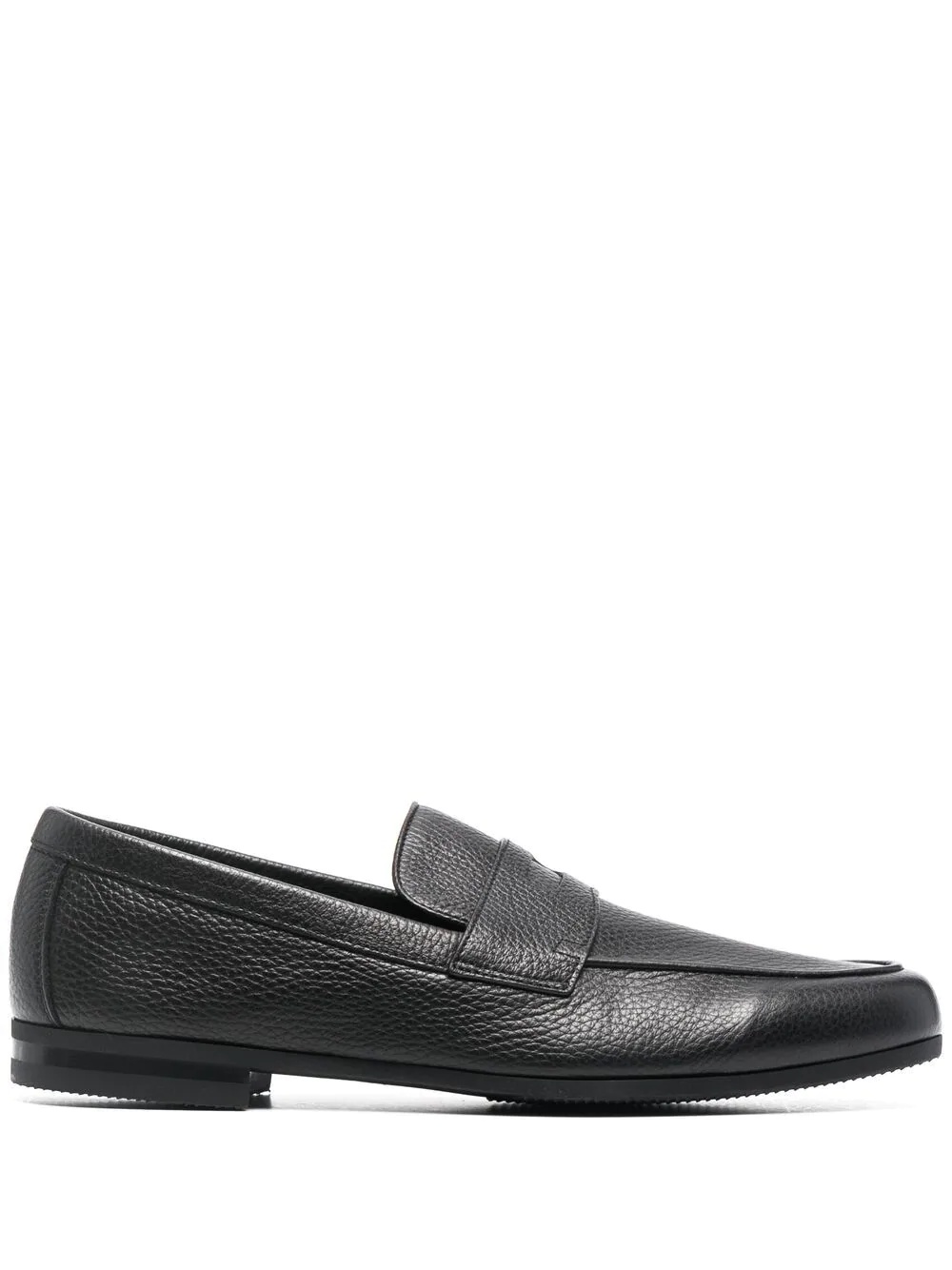 grained leather loafers - 1