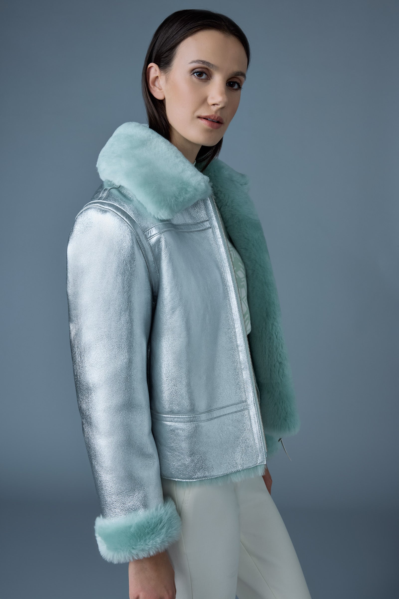 BETTY 2-in-1 reversible leather shearling jacket - 5