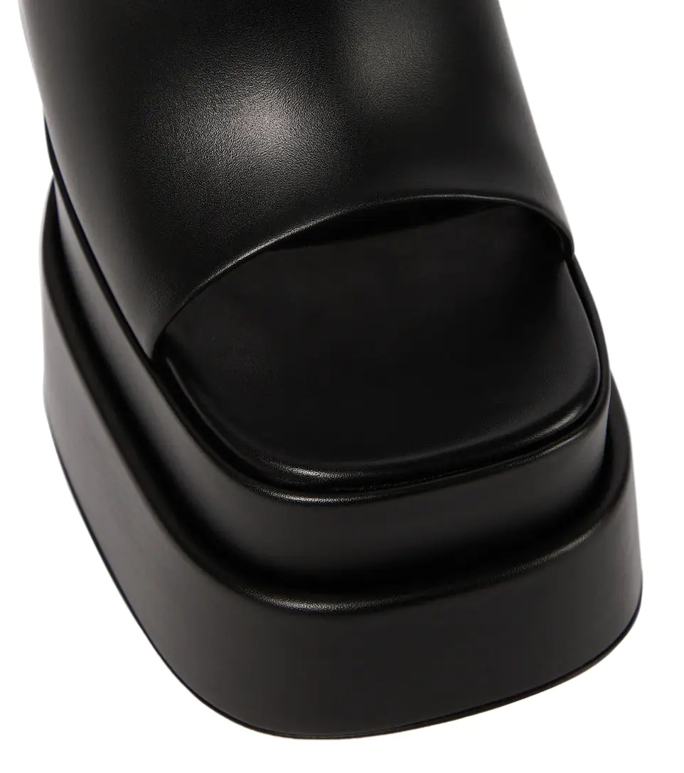 Leather platform sandals - 6
