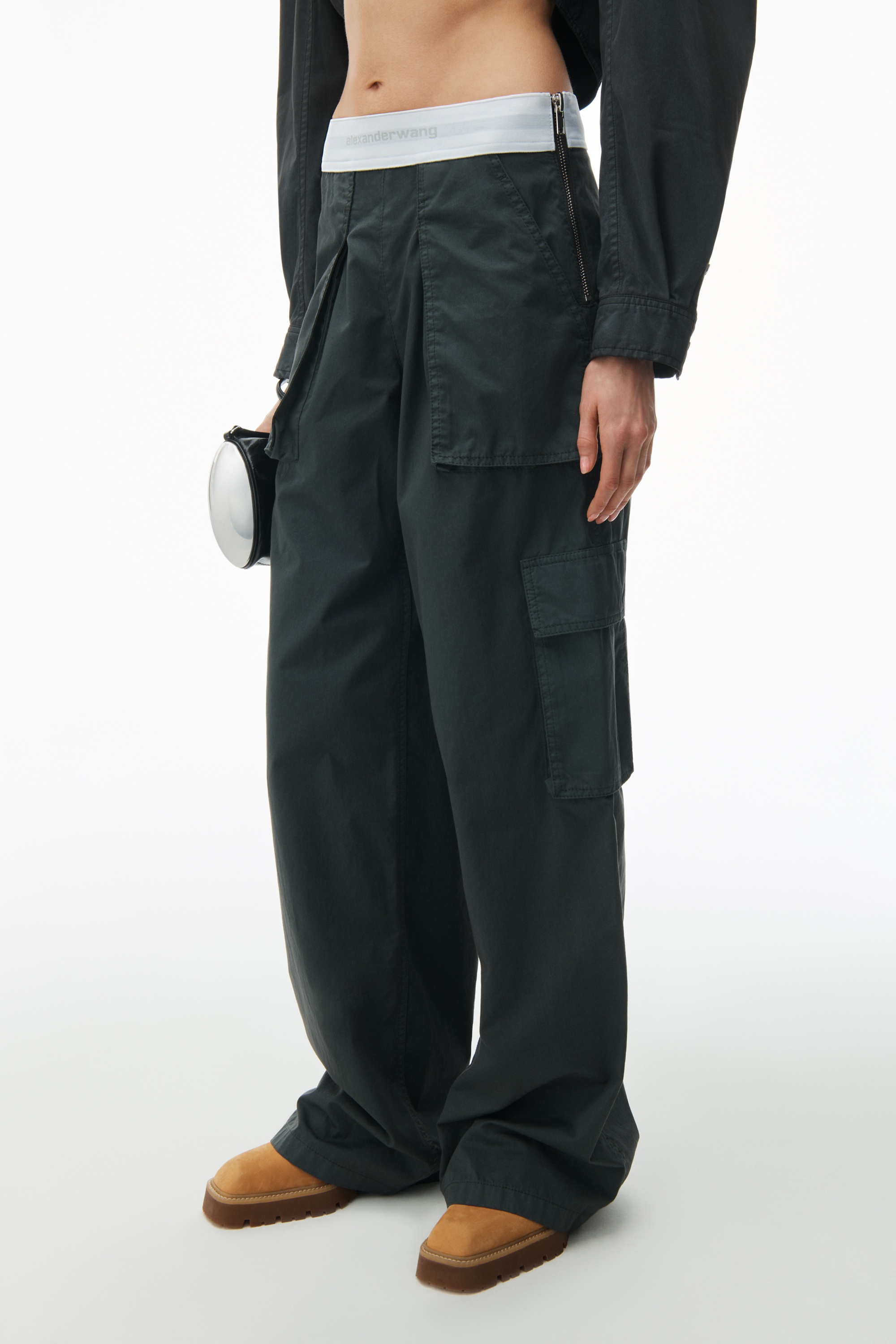 Mid-Rise Cargo Rave Pants in Cotton Twill - 3