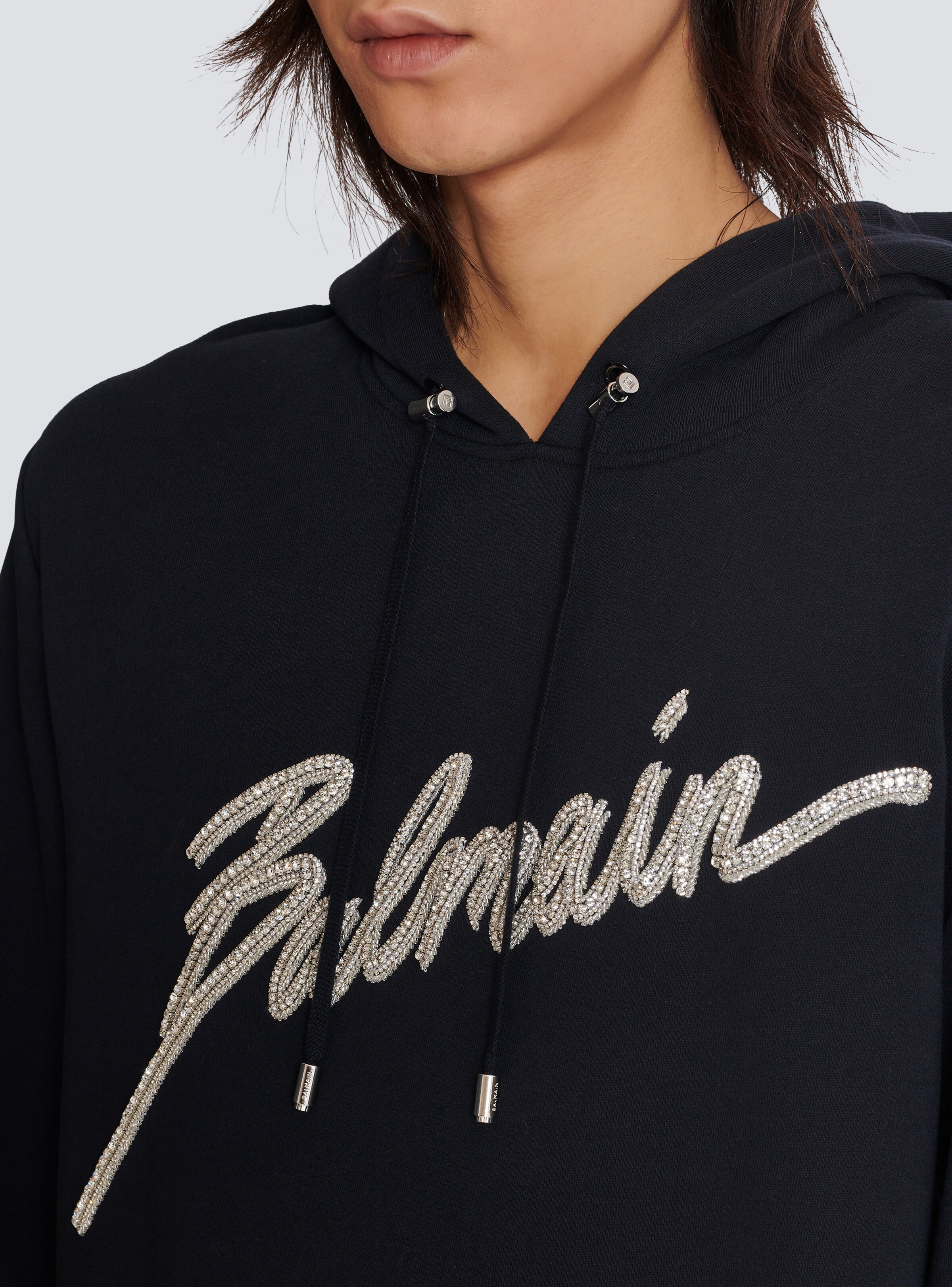 Embroidered Balmain Letter hoodie - 8