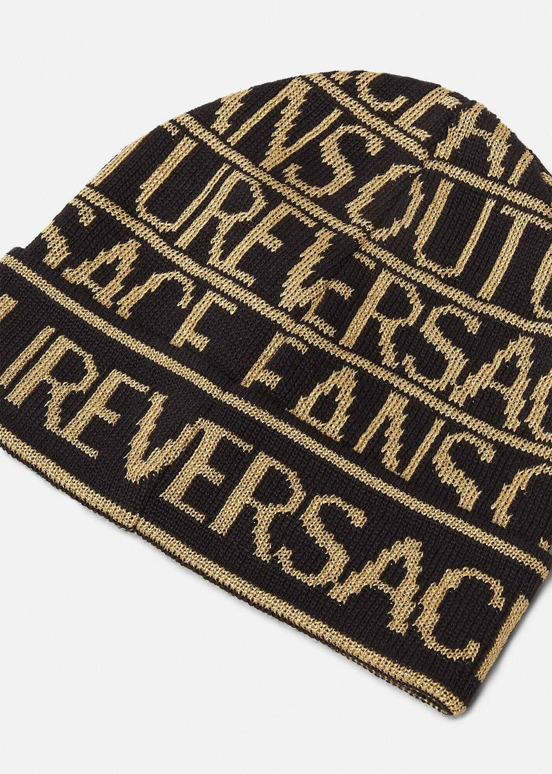 Logo Pattern Wool Blend Cap 3