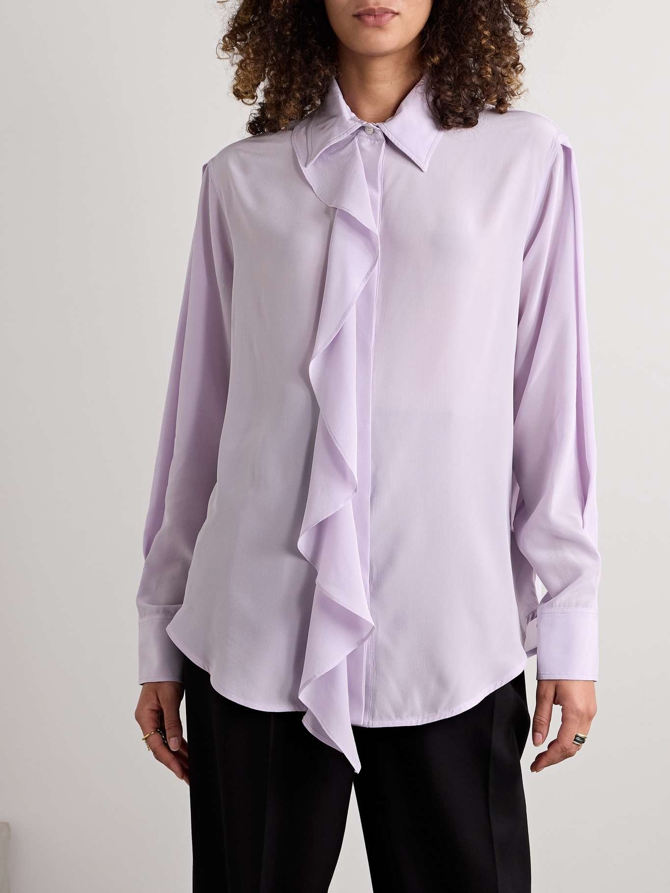 Ruffled silk-chiffon shirt - 3