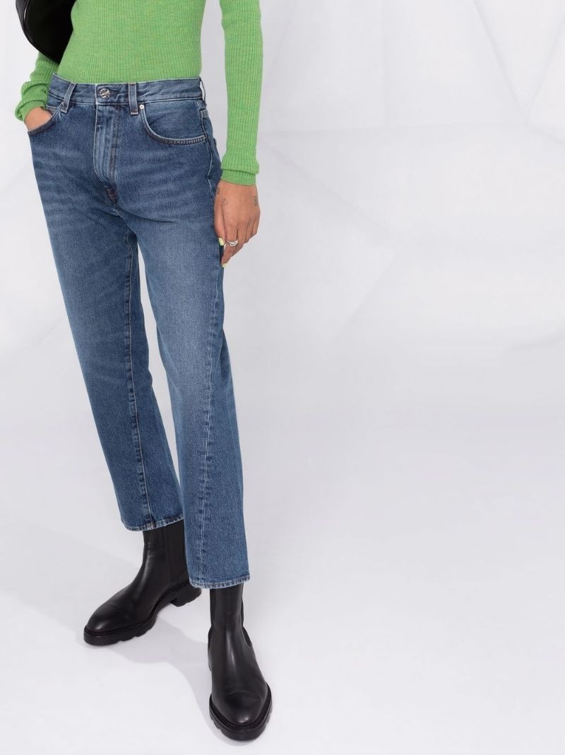 straight-legged cropped jeans - 5