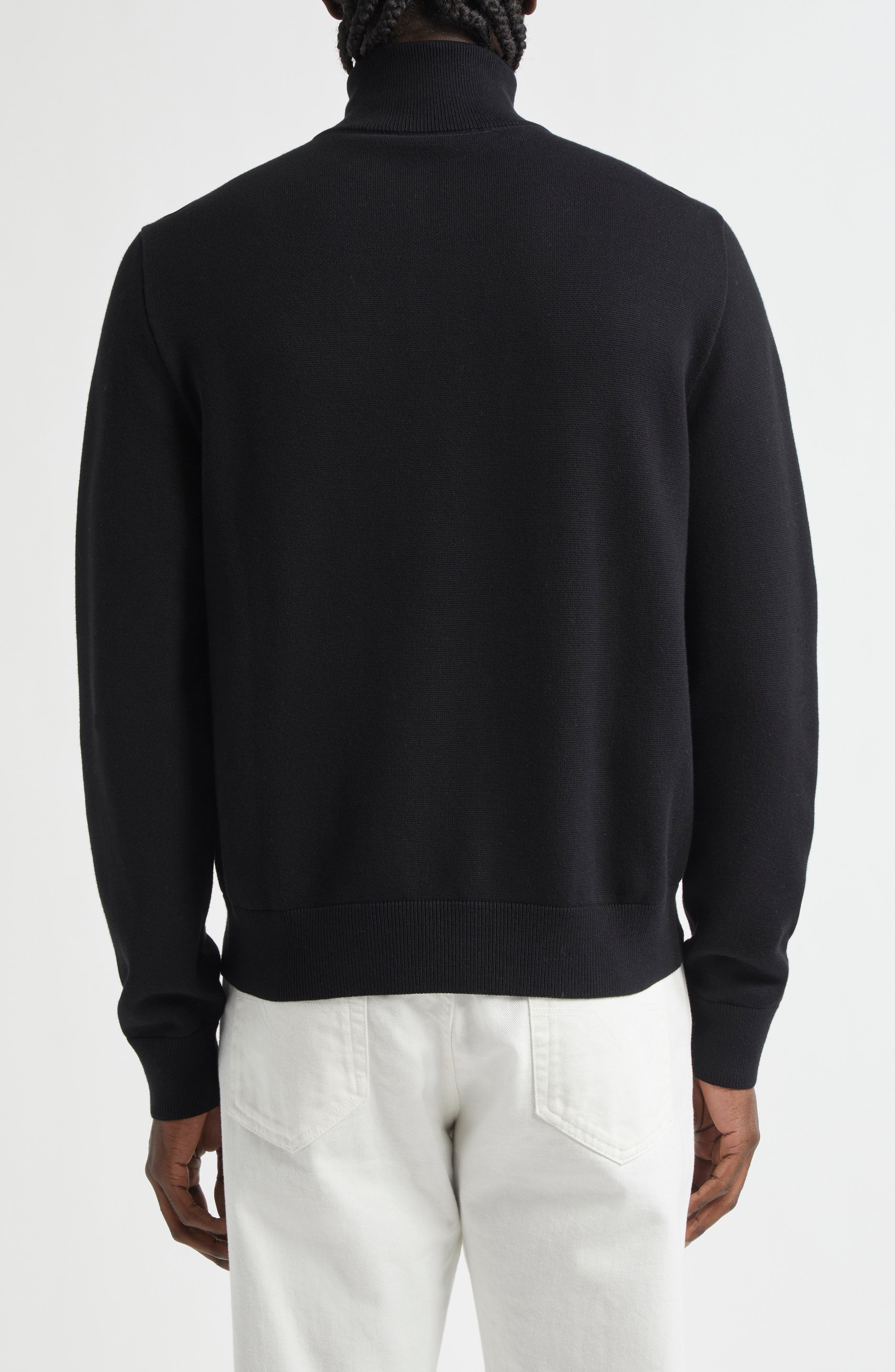Versace Medusa Biggie Cotton & Cashmere Blend Zip Cardigan in Black at Nordstrom - 2
