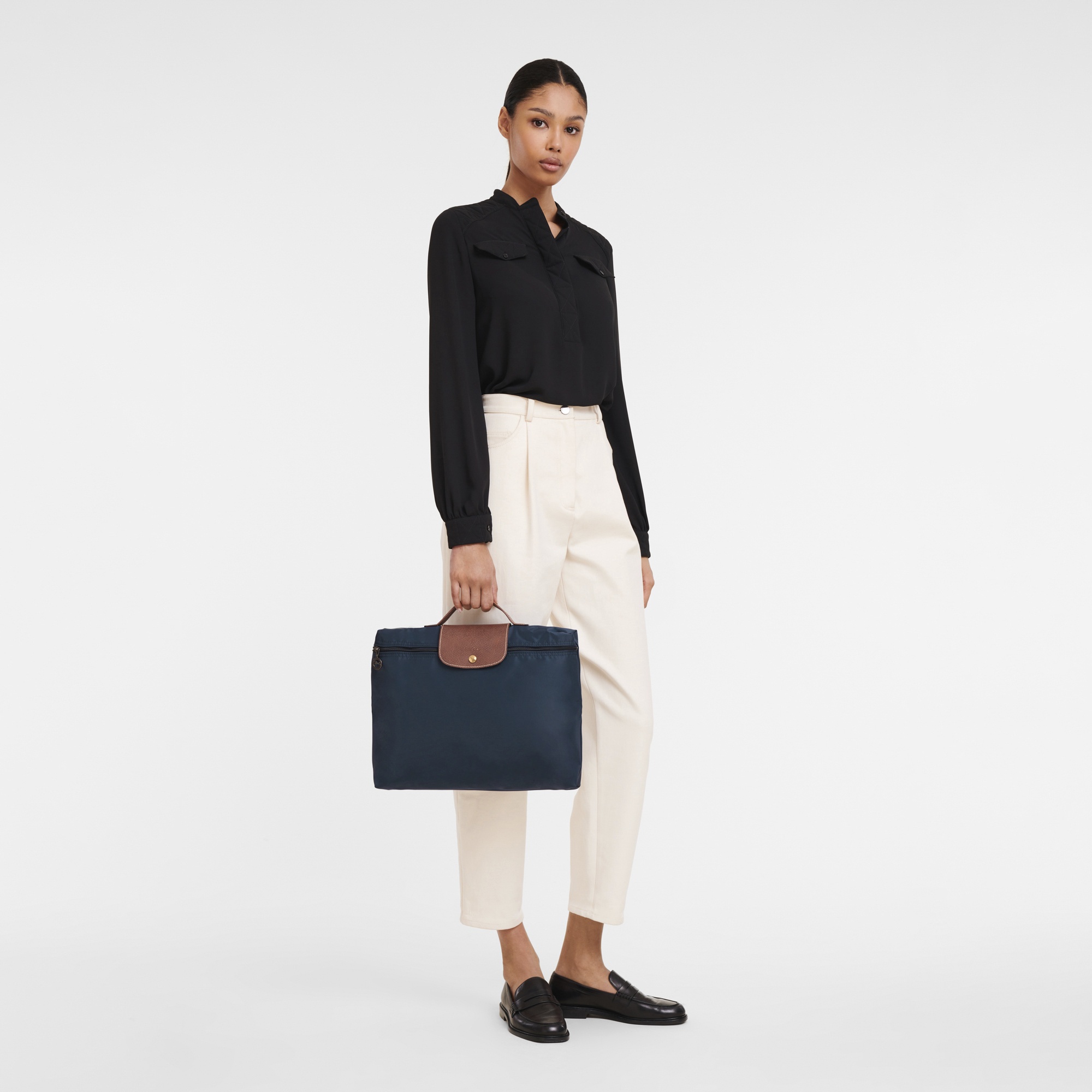 Le Pliage Original S Briefcase Navy - Recycled canvas - 2