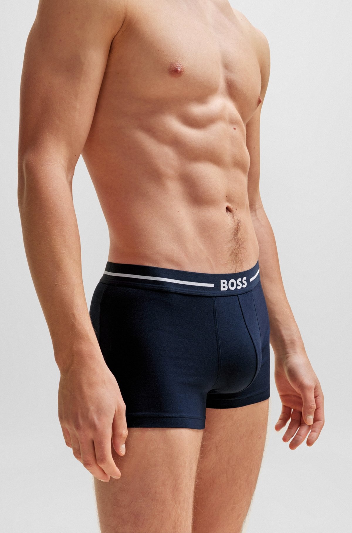THREE-PACK OF STRETCH-COTTON TRUNKS WITH LOGO WAISTBANDS - 5
