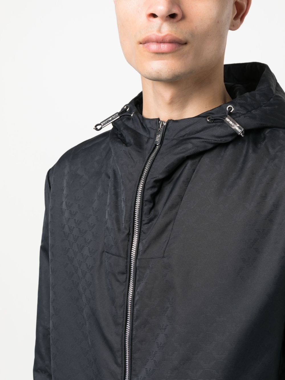 monogram-pattern hooded jacket - 5