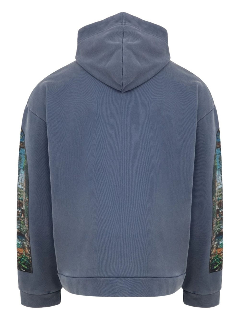 WHO DECIDES WAR printed hoodie outlook