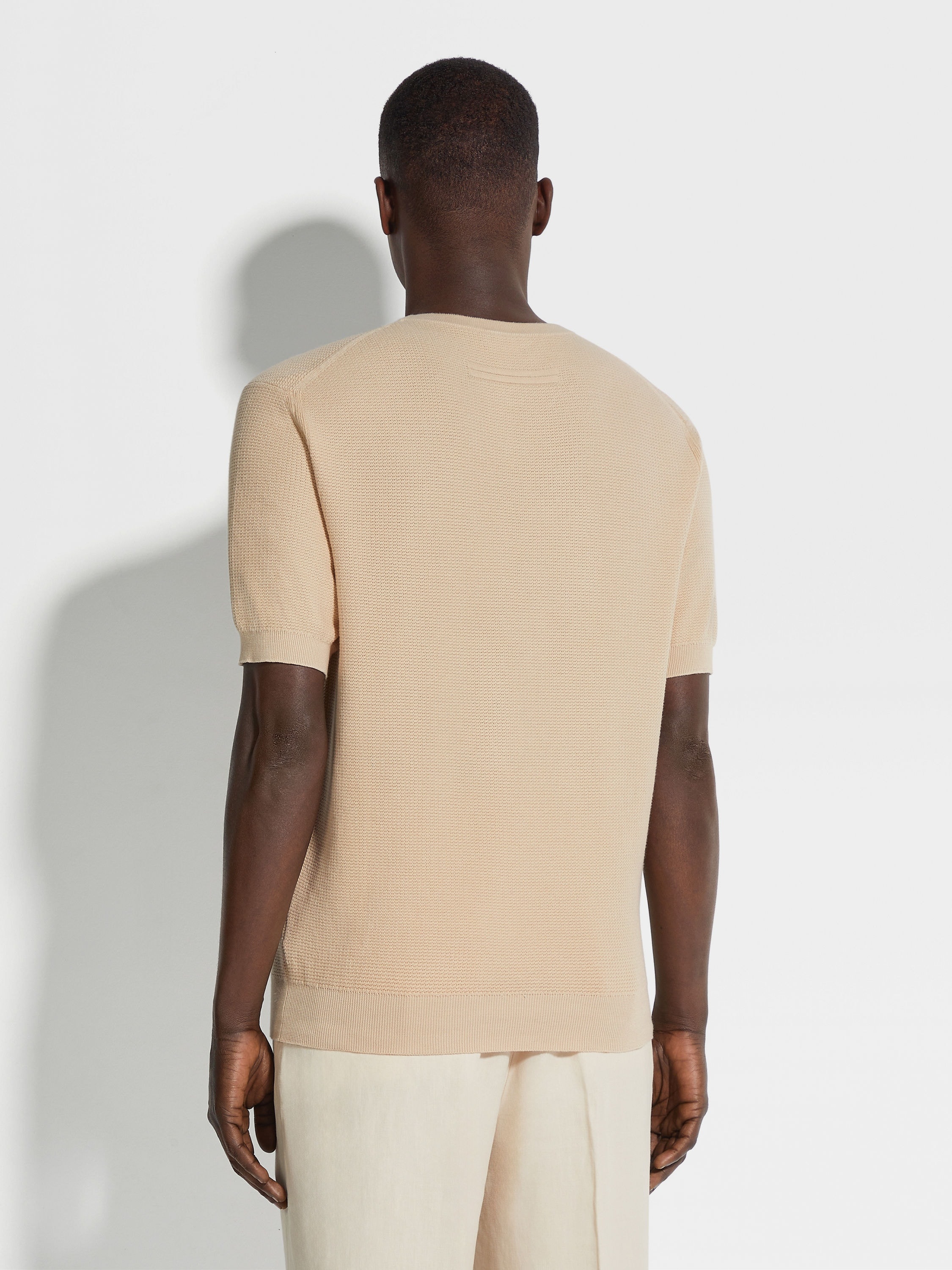 LIGHT BEIGE PREMIUM COTTON CREWNECK - 5