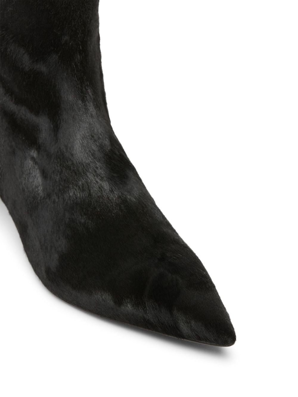 calf hair pointed toe boots - 4