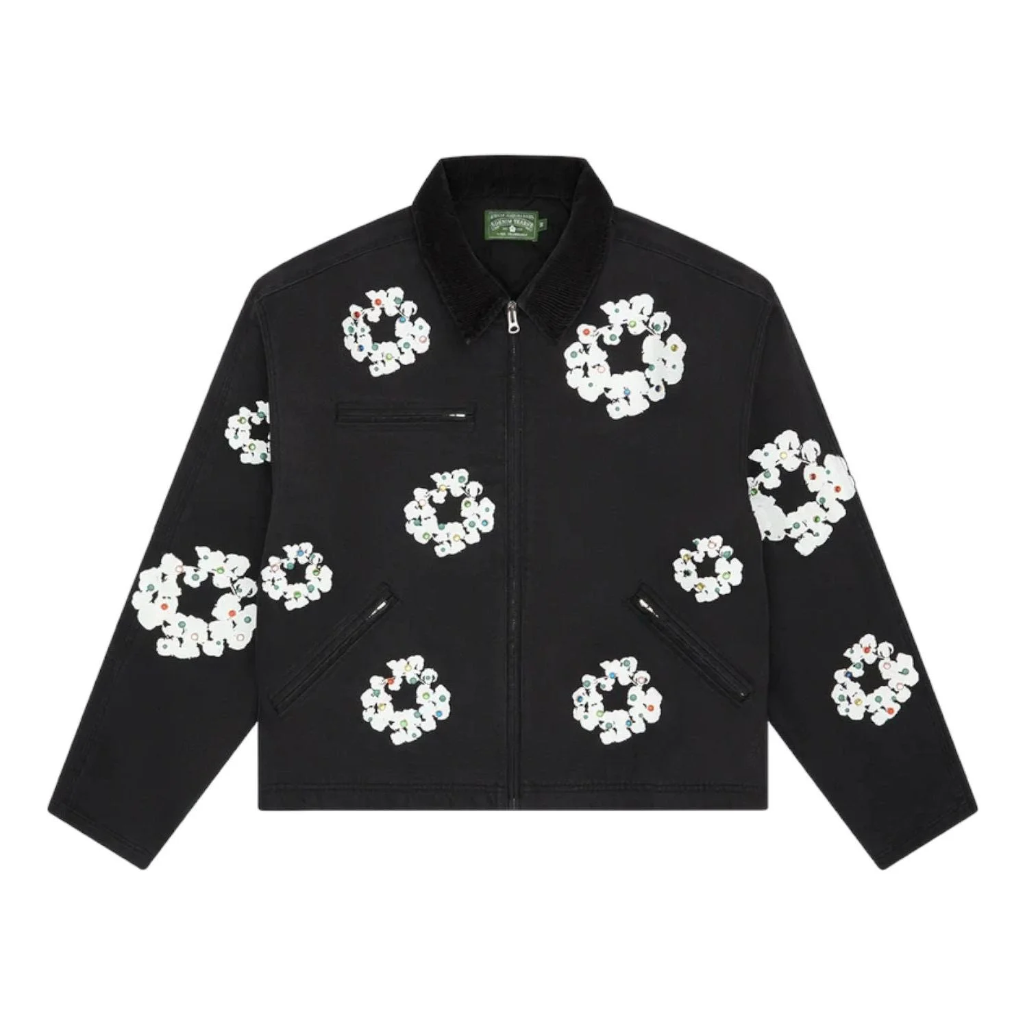 Denim Tears Cotton Wreath Canvas Work Jacket 'Black' FW25OLJ11192012 - 1
