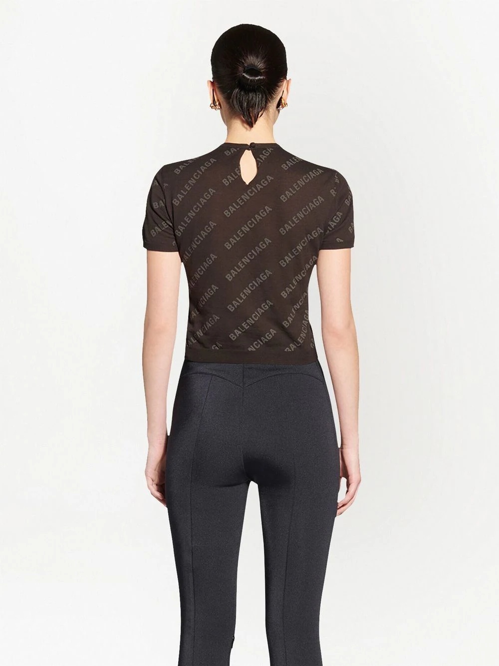 logo-print knitted top - 4