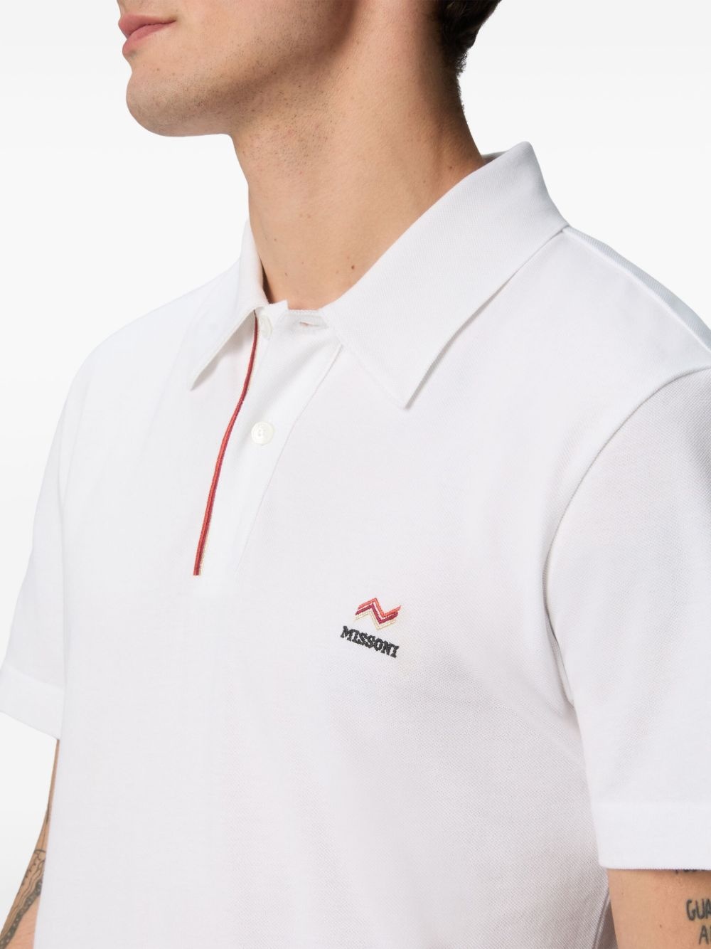 logo-embroidered polo shirt - 4