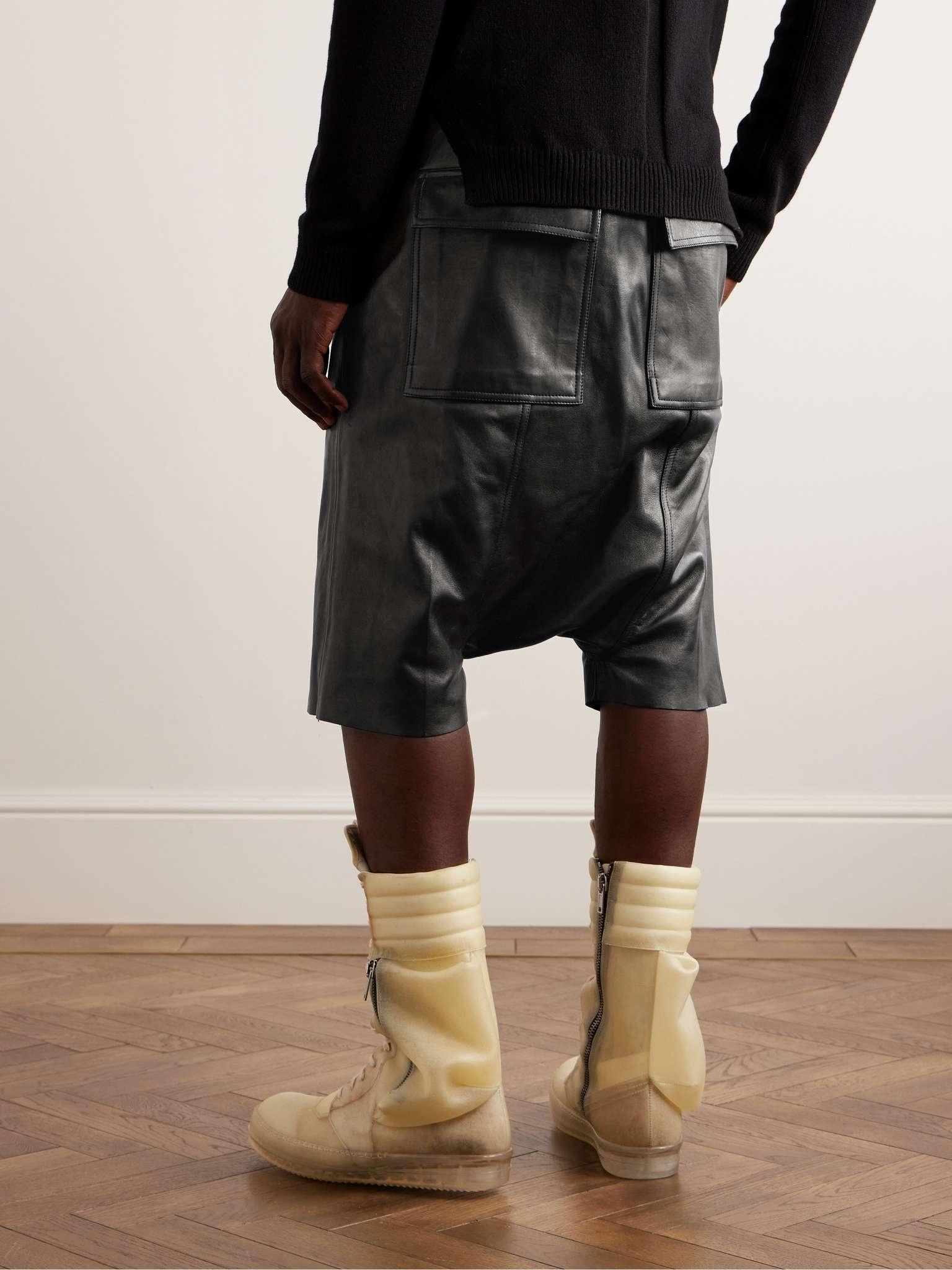 Pod Wide-Leg Leather Drawstring Shorts