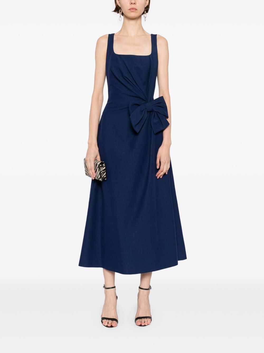 bow-detail midi dress - 2